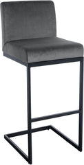 Barhocker Hopewell Samt B - dunkelgrau
