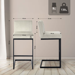 Barhocker Hopewell Samt B - creme