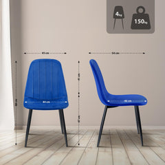 Esszimmerstuhl Baxter Samt - blau