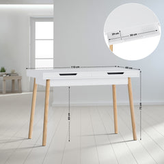 Schreibtisch Porto 110 cm V2 - weiß