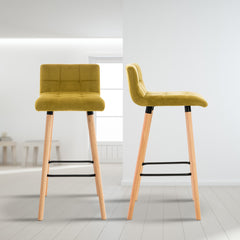 2er Set Barhocker Lincoln Samt - gelb