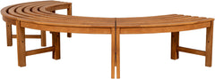 Baumbank Male 250 cm halbrund OHNE R�ckenlehne - teak