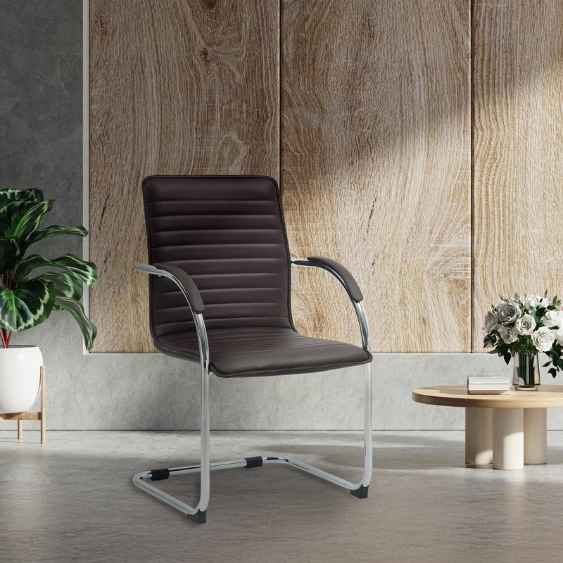 2er Set Besucherst�hle Tira Kunstleder - braun