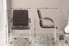 2er Set Besucherst�hle Tira Kunstleder - braun