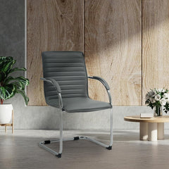 2er Set Besucherst�hle Tira Kunstleder - grau