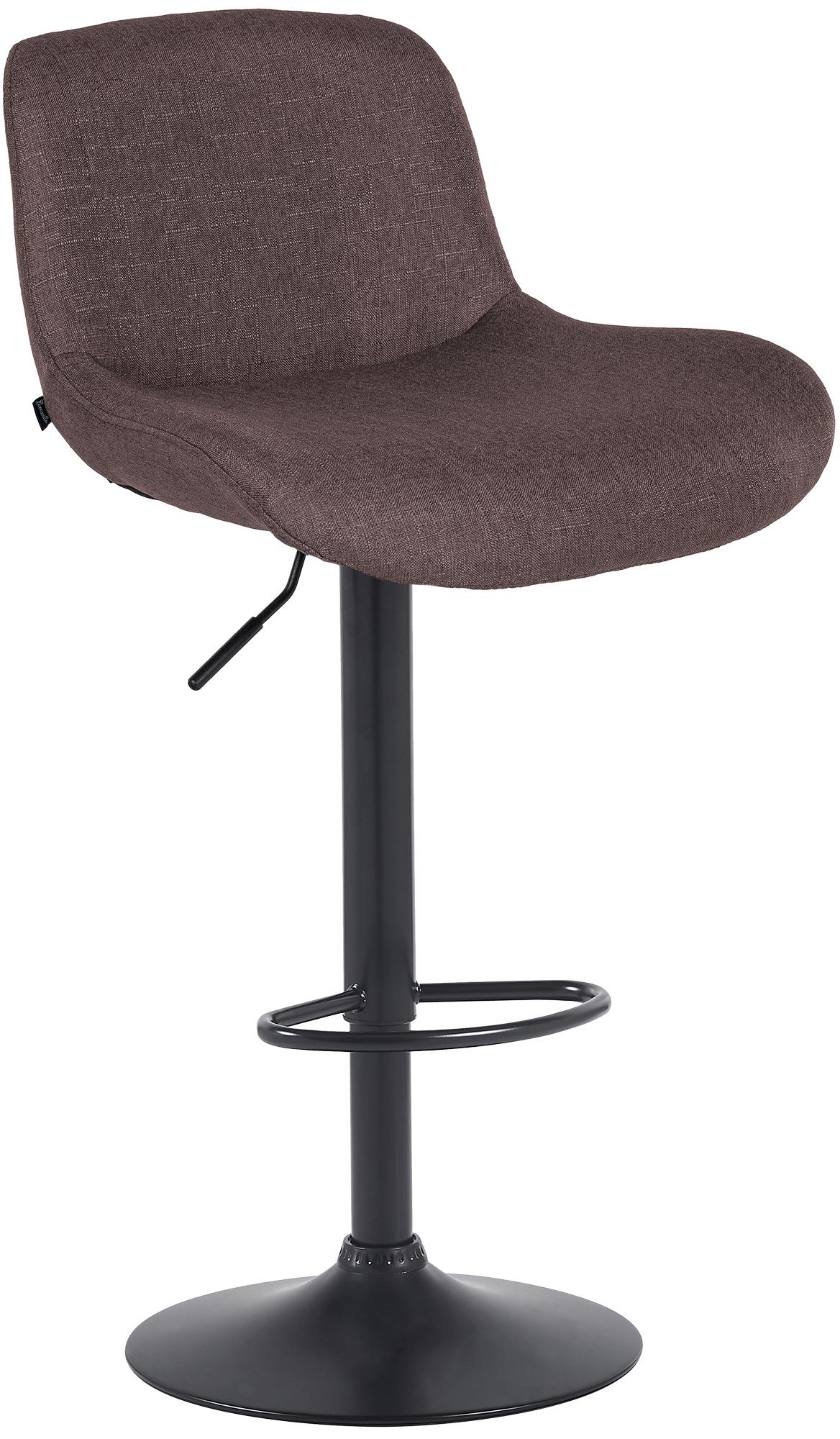 Barhocker Solon Schwarz Stoff - dunkelbraun