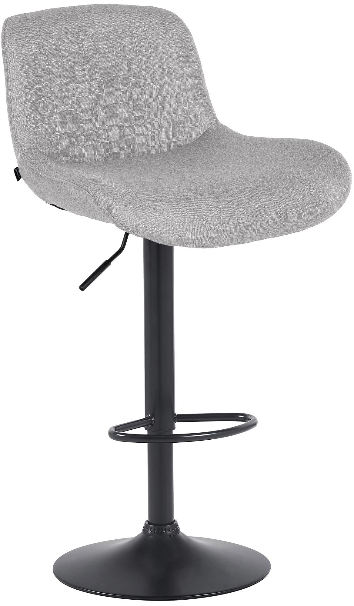 Barhocker Solon Schwarz Stoff - hellgrau