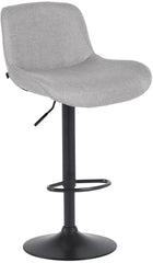 Barhocker Solon Schwarz Stoff - hellgrau