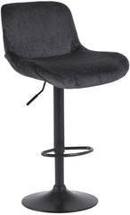 Barhocker Solon Schwarz Samt - schwarz