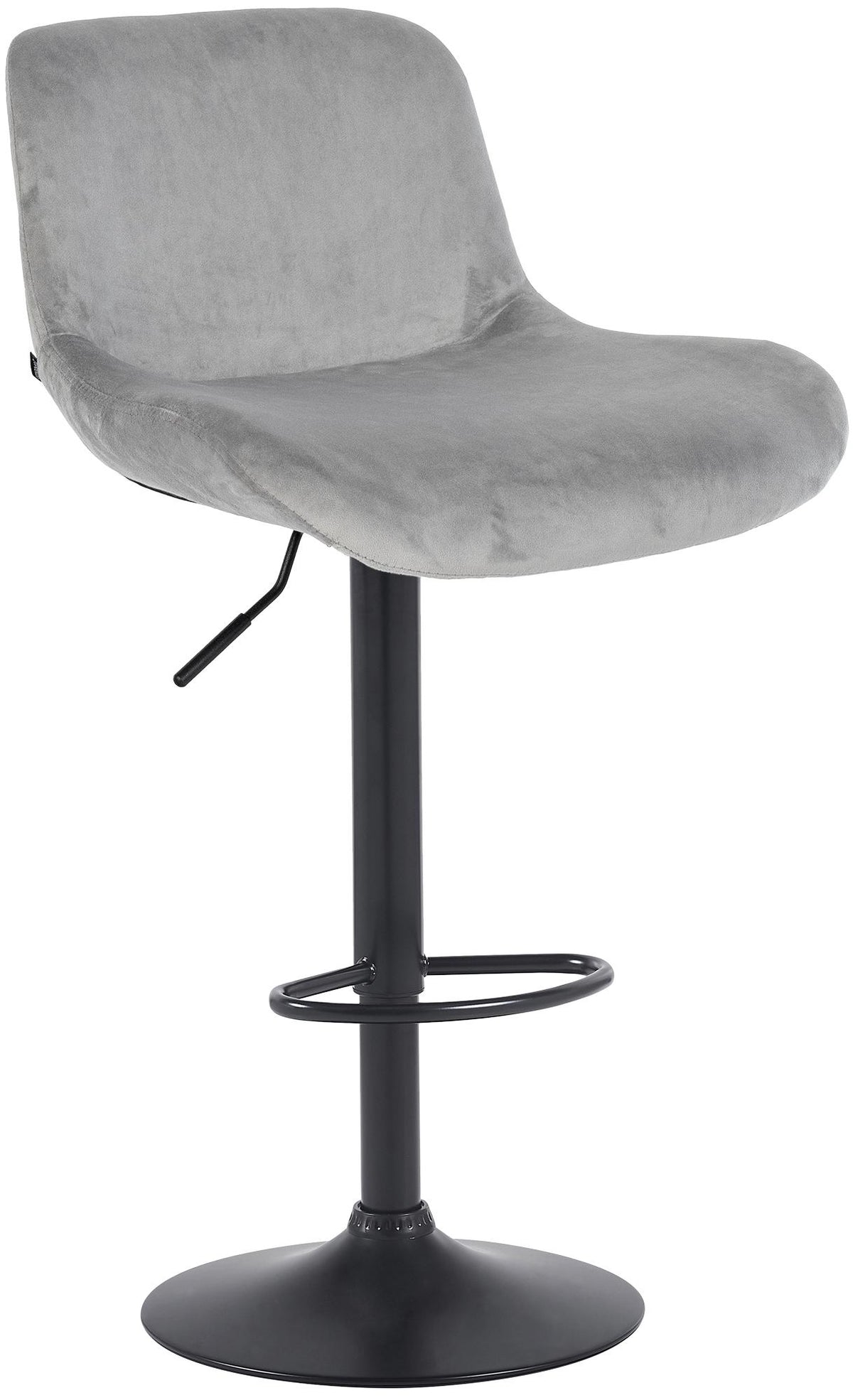 Barhocker Solon Schwarz Samt - grau