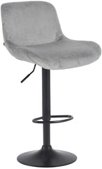 Barhocker Solon Schwarz Samt - grau