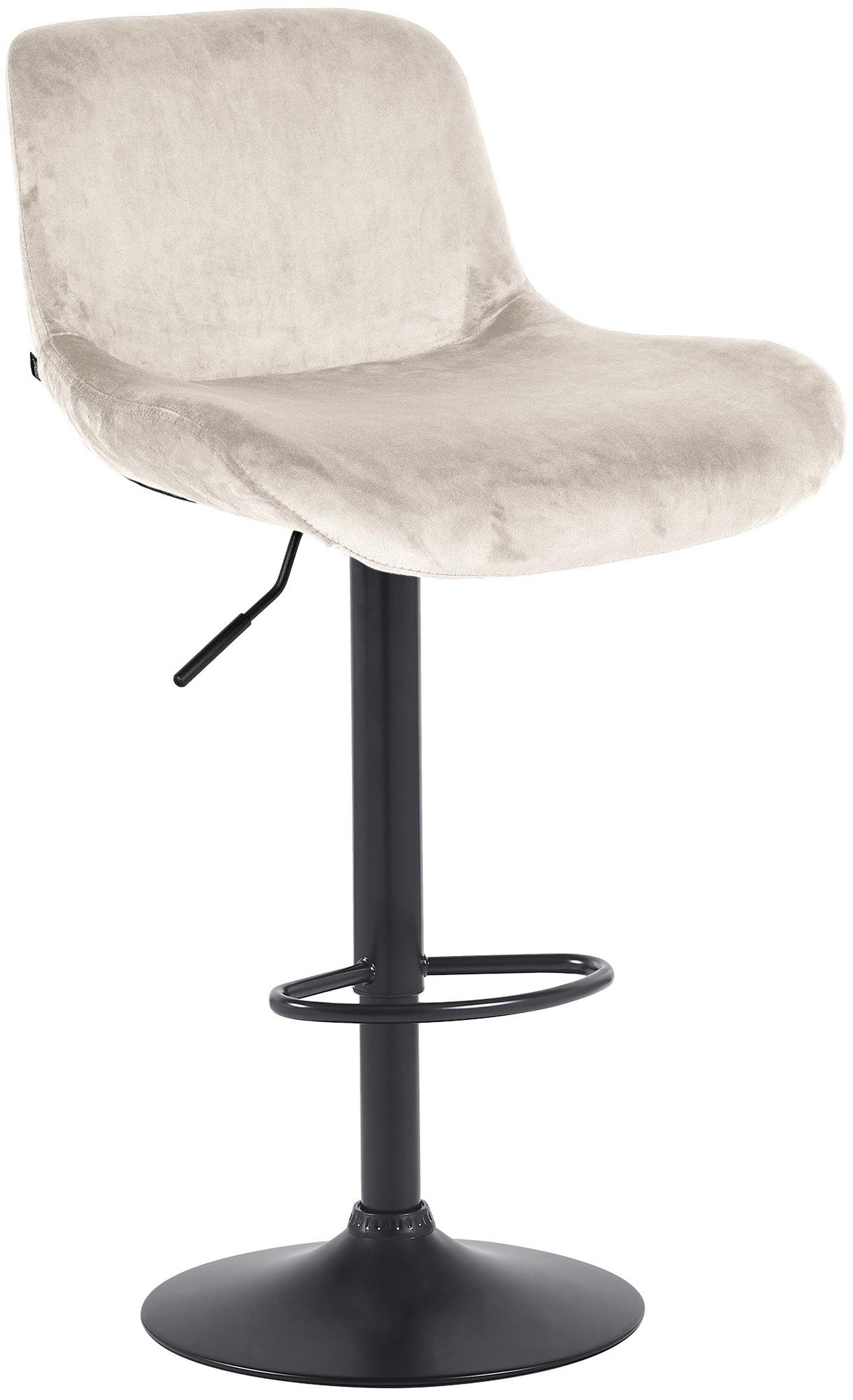 Barhocker Solon Schwarz Samt - creme