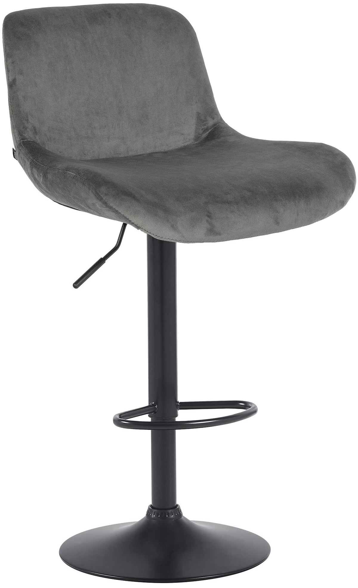 Barhocker Solon Schwarz Samt - dunkelgrau