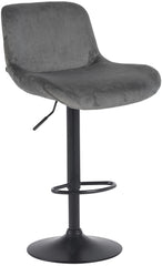Barhocker Solon Schwarz Samt - dunkelgrau