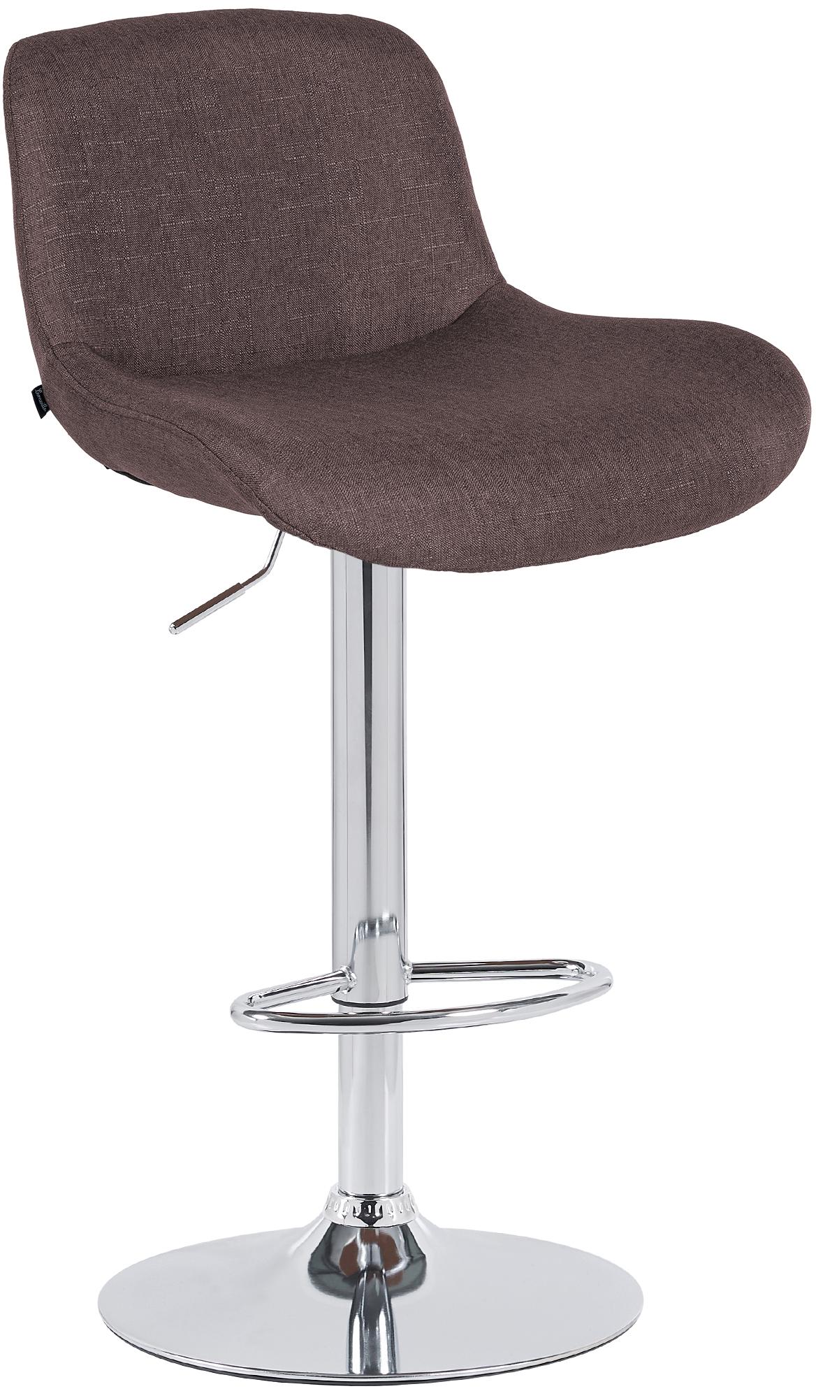 Barhocker Solon Chrom Stoff - dunkelbraun