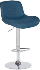 Barhocker Solon Chrom Stoff - blau