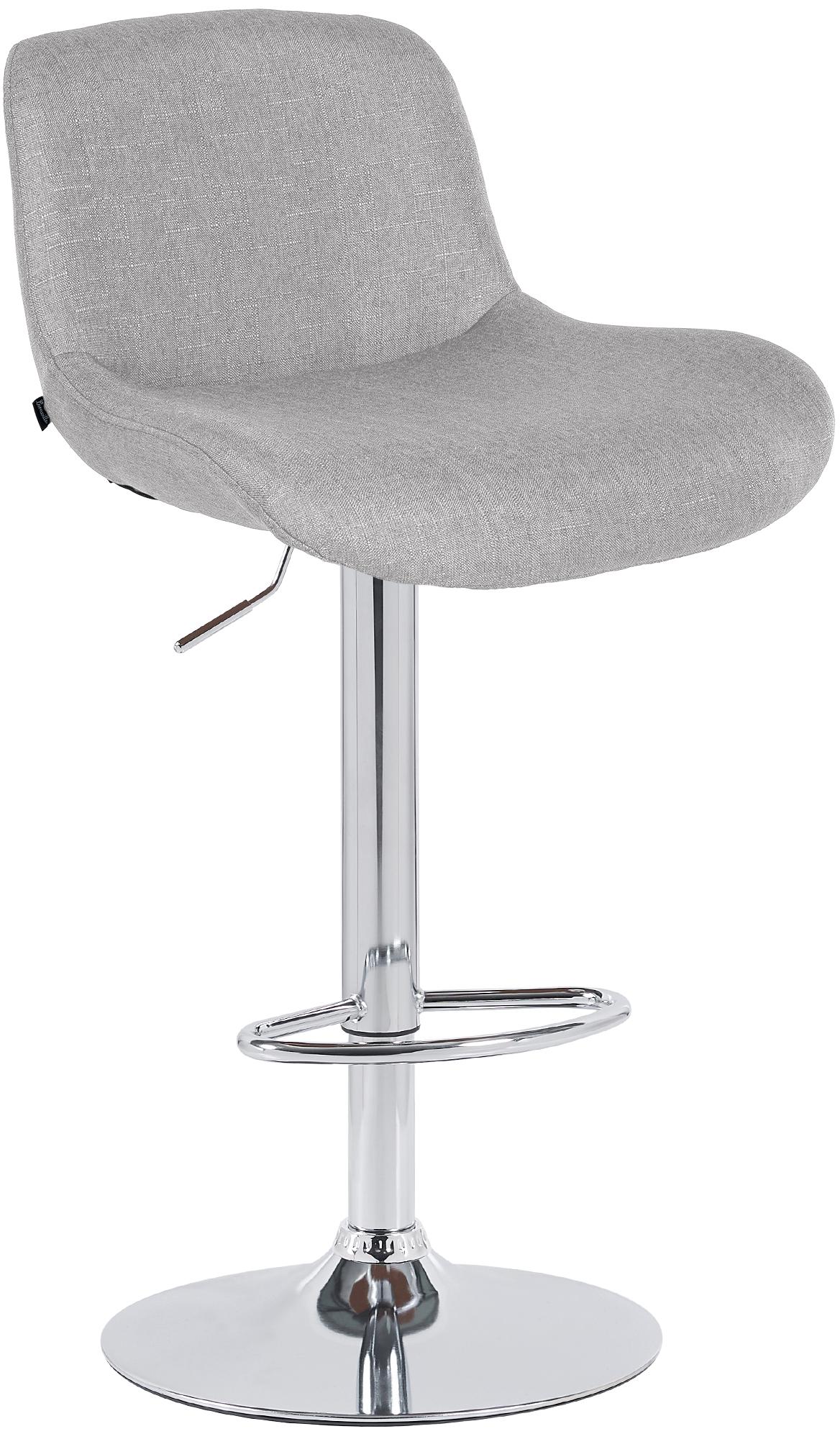 Barhocker Solon Chrom Stoff - hellgrau