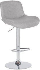 Barhocker Solon Chrom Stoff - hellgrau