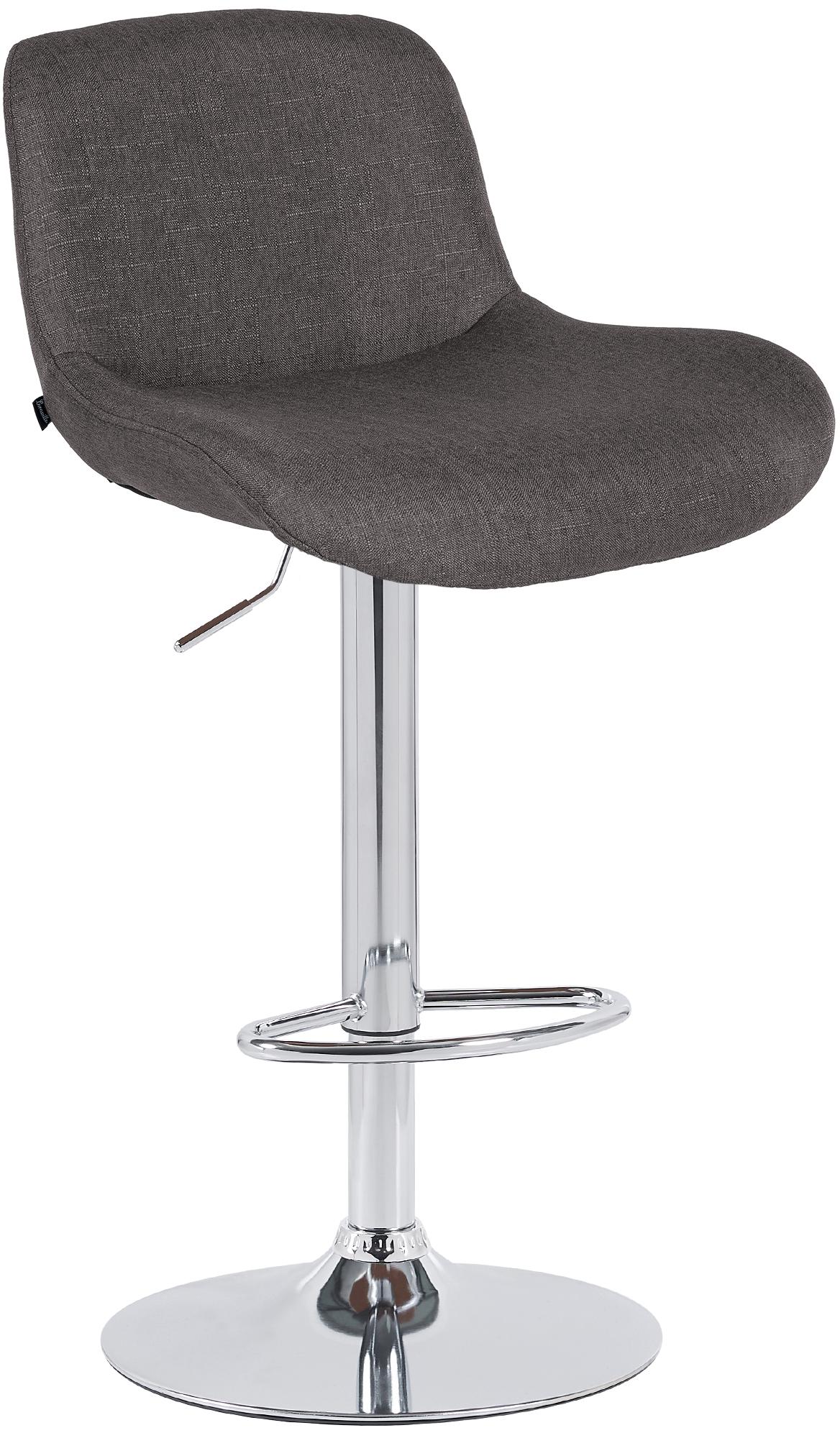 Barhocker Solon Chrom Stoff - dunkelgrau