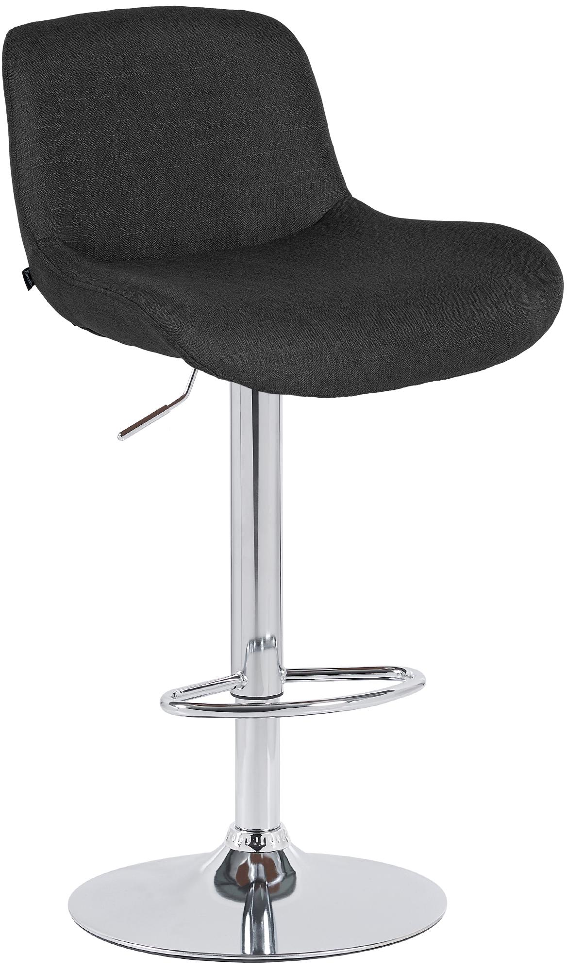 Barhocker Solon Chrom Stoff - schwarz