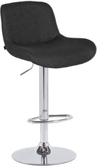 Barhocker Solon Chrom Stoff - schwarz