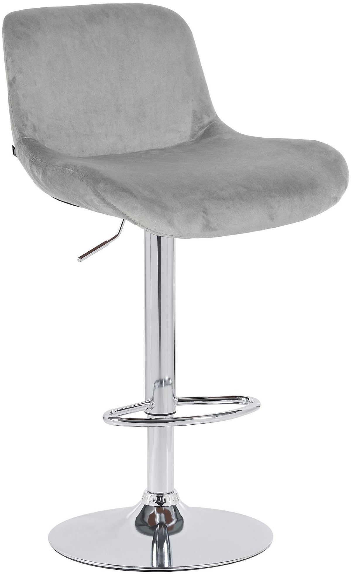 Barhocker Solon Chrom Samt - grau