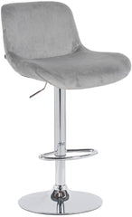 Barhocker Solon Chrom Samt - grau