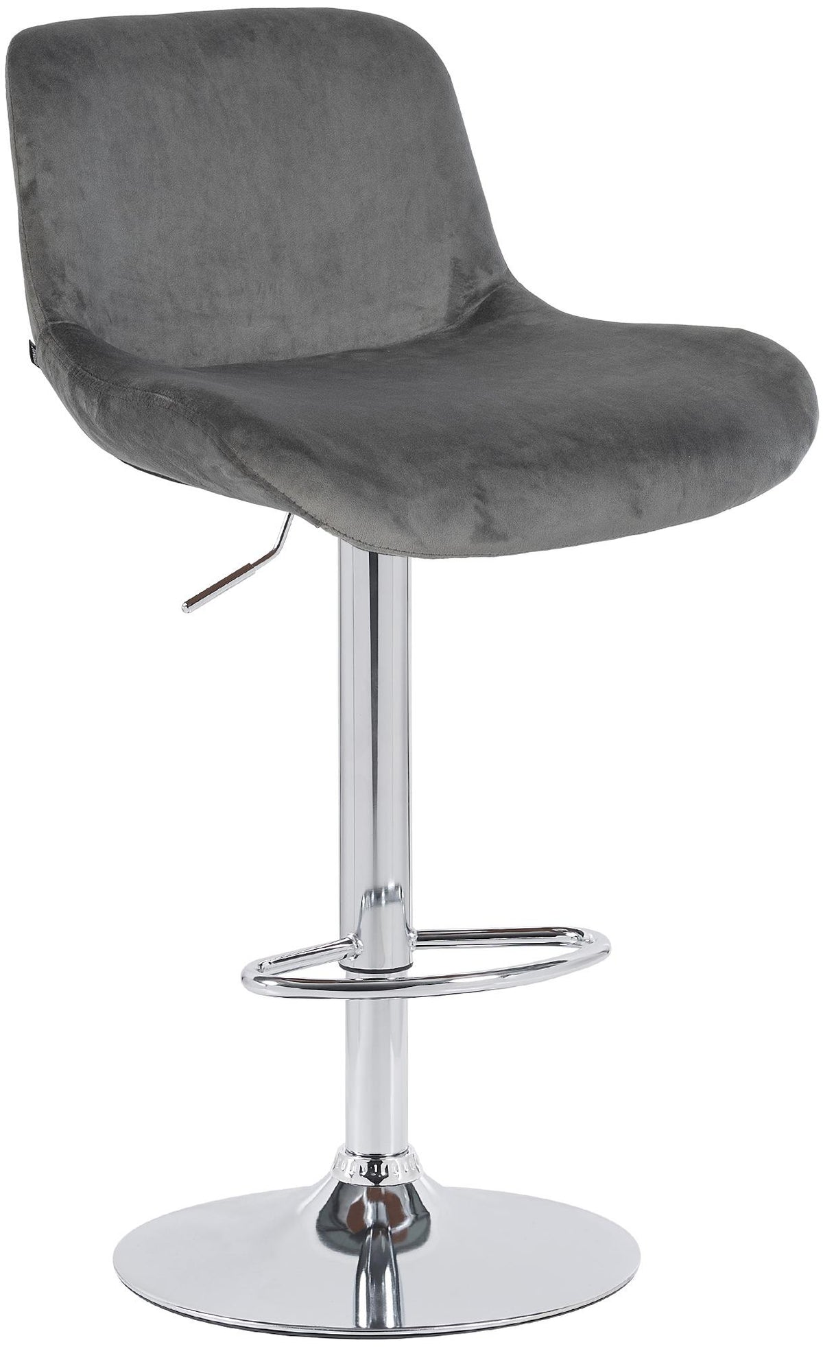 Barhocker Solon Chrom Samt - dunkelgrau