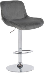 Barhocker Solon Chrom Samt - dunkelgrau