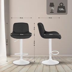 Barhocker Solon Wei� Stoff - schwarz