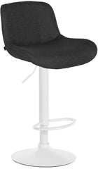 Barhocker Solon Wei� Stoff - schwarz