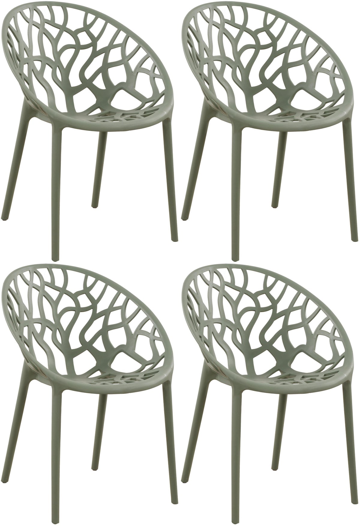 4er Set Stuhl Hope - oliv
