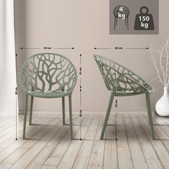 4er Set Stuhl Hope - oliv