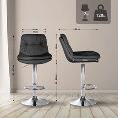 Barhocker Laurel Kunstleder chrom - schwarz