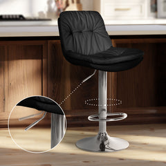 Barhocker Laurel Kunstleder chrom - schwarz