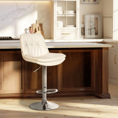Barhocker Laurel Kunstleder chrom - wei�