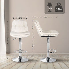 Barhocker Laurel Kunstleder chrom - wei�