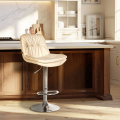 Barhocker Laurel Kunstleder chrom - creme