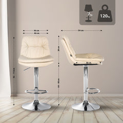 Barhocker Laurel Kunstleder chrom - creme