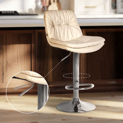 Barhocker Laurel Kunstleder chrom - creme