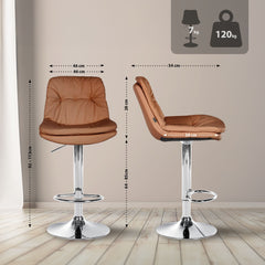 Barhocker Laurel Kunstleder chrom - hellbraun