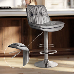 Barhocker Laurel Kunstleder chrom - grau