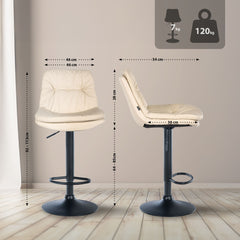 Barhocker Laurel Kunstleder schwarz - creme