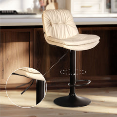 Barhocker Laurel Kunstleder schwarz - creme