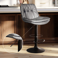 Barhocker Laurel Kunstleder schwarz - grau