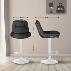 Barhocker Laurel Kunstleder wei� - schwarz