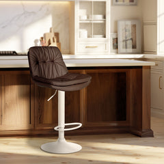 Barhocker Laurel Kunstleder wei� - braun