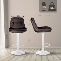 Barhocker Laurel Kunstleder wei� - braun