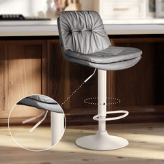 Barhocker Laurel Kunstleder wei� - grau