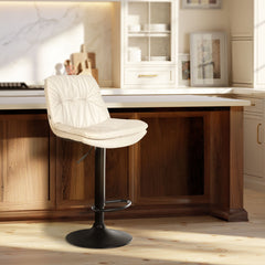 Barhocker Laurel Kunstleder schwarz - wei�
